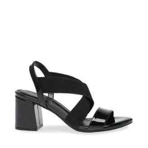 Anne‎ Klein Ryles Black Patent Block Heel Sandals